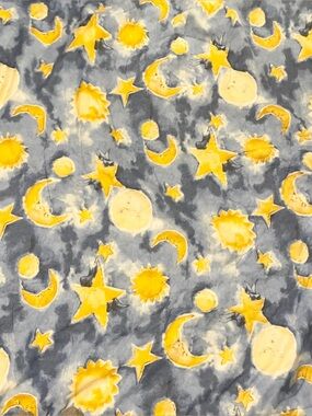VTG 90s Springs Celestial Sun Moon Stars Comforter Blue Yellow Whimsigoth